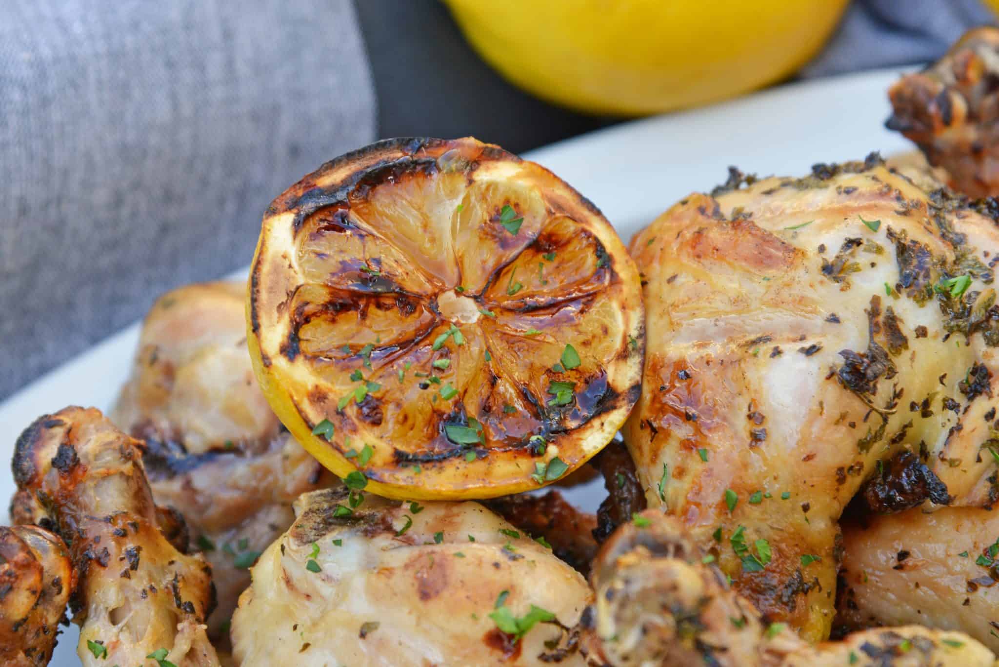 Grilled Lemon Pepper Chicken is made up of a simple marinade for foolproof chicken on the grill every time! This recipe is so simple and turns out the great! #lemonchicken #lemonpepperchicken www.savoryexperiments.com