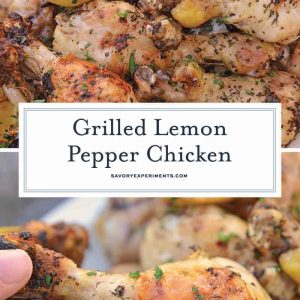 Collage of Grilled Lemon Pepper Chicken for Pinterest