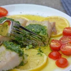 Chimichurri Lemon Mahi Mahi is a deliciously light & flaky mahi mahi recipe! This baked mahi mahi is a easy & simple seafood dish to prepare in 20 minutes! #mahimahirecipes #whatismahimahi #bakedmahimahi www.savoryexperiments.com