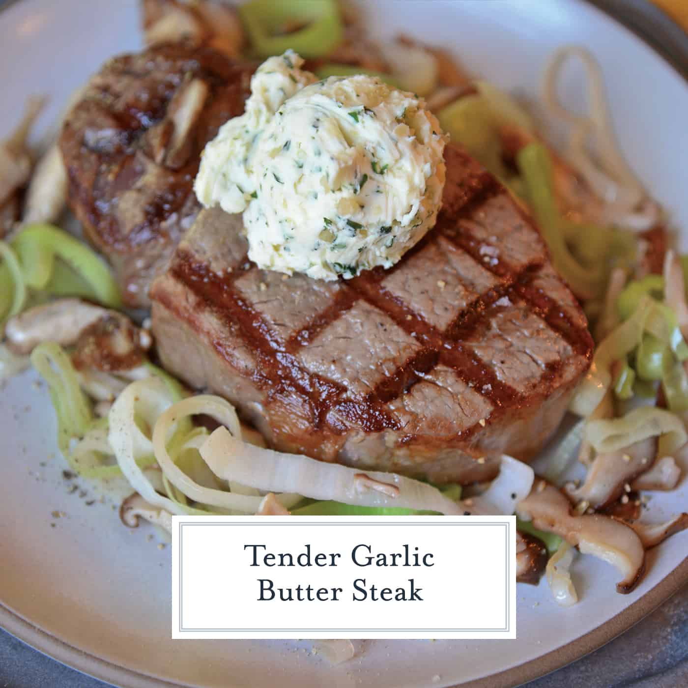 Garlic Butter Steak is perfect for any occasion! Grilled filet mignon is perfect for a special date night or just for a typical weeknight meal! #filetmignonrecipe #garlicbuttersteak #grillingfiletmignon www.savoryexperiments.com