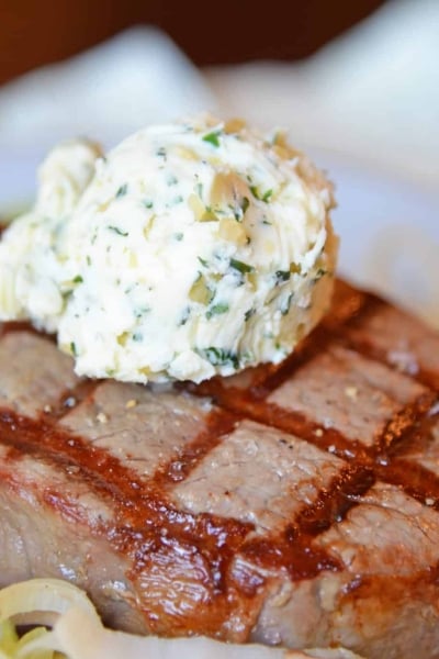 Garlic Butter Steak is perfect for any occasion! Grilled filet mignon is perfect for a special date night or just for a typical weeknight meal! #filetmignonrecipe #garlicbuttersteak #grillingfiletmignon www.savoryexperiments.com