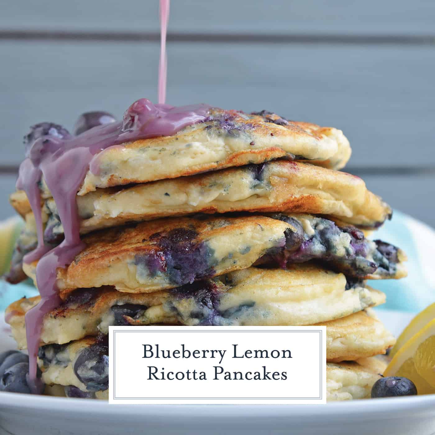 Blueberry Lemon Ricotta Pancakes are easy blueberry pancakes made with creamy ricotta cheese. Ricotta hotcakes are a super fluffy pancake recipe. The best pancakes from scratch! #lemonricottapancakes #bestblueberrypancakes www.savoryexperiments.com