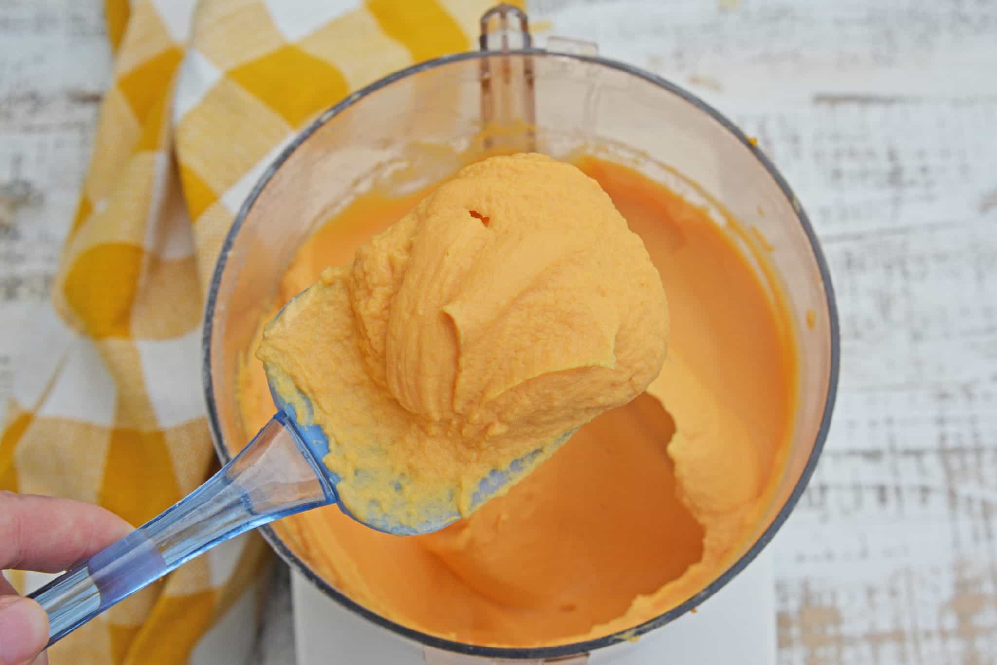 This Mashed Sweet Potatoes recipe uses baked sweet potatoes with natural sugars, bay leaf infused cream and a spike of orange juice for the best sweet potato mash ever! #sweetpotatomash #mashedsweetpotatoes www.savoryexperiments.com