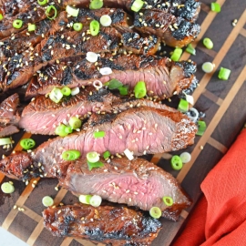 Asian BBQ Steak marinade can be used on any cut of beef, combining traditional Asian flavors like soy sauce, honey, ginger, sesame and garlic. #steakmarinade #bbqsteak #beefrecipe www.savoryexperiments.com