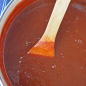 Homemade BBQ Sauce is an easy recipe that you can make at home! All you need is some ketchup, onion, lemon juice, Worcestershire sauce, vinegar, and spices! #BBQsauce #homemadeBBQsauce #bestBBQsaucerecipe www.savoryexperiments.com