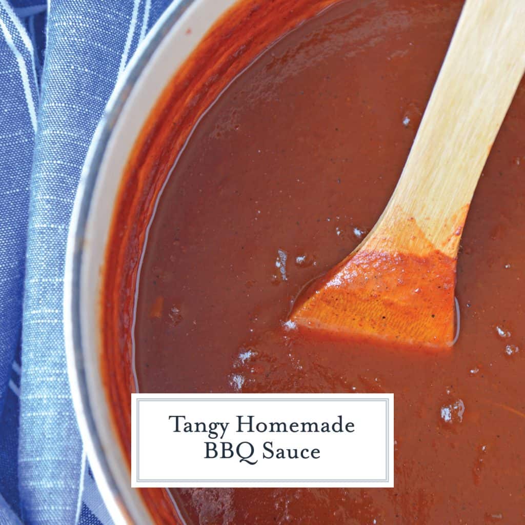 Homemade BBQ Sauce is an easy recipe that you can make at home! All you need is some ketchup, onion, lemon juice, Worcestershire sauce, vinegar, and spices! #BBQsauce #homemadeBBQsauce #bestBBQsaucerecipe www.savoryexperiments.com