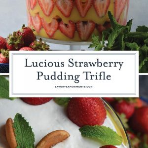 strawberry pudding trifle recipe collage