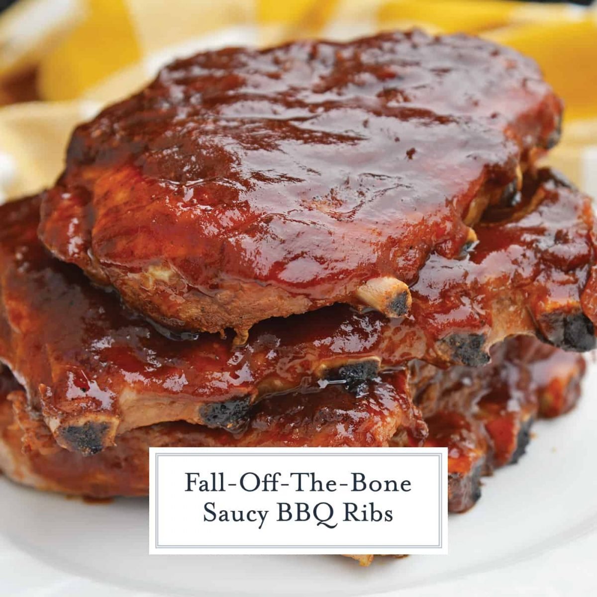 close up of a pile of BBQ ribs