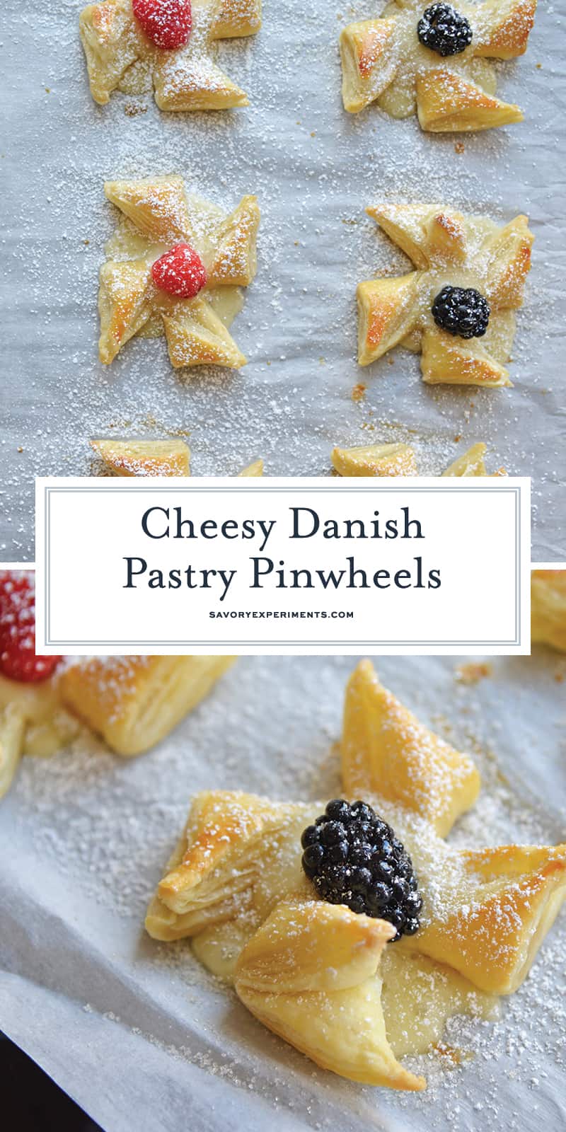 Danish Pastry make a great dessert that is not heavy but is also easy and quick to put together. Everyone will love this brie in puff pastry! #puffpastrydesserts #brieinpuffpastry www.savoryexperiments.com