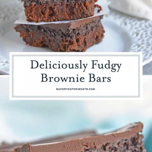 Fudgy Brownie Bars are an easy dessert recipe with layers of brownie, cookie and chocolate ganache, the ultimate chocolate lovers dream! #fudgybrownies #cookiebrownies www.savoryexperiments.com