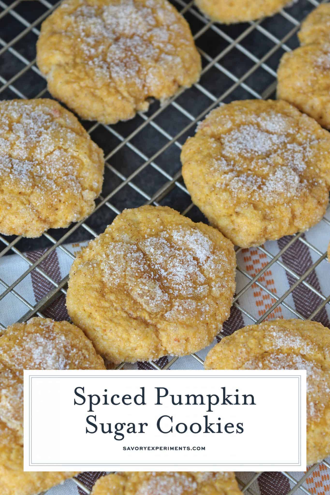 These pumpkin sugar cookies are an easy cookie recipe that can be completed in just under 35 minutes! The perfect cookie to help you celebrate the fall season. #pumpkinsugarcookies #sugarcookierecipes www.savoryexperiments.com