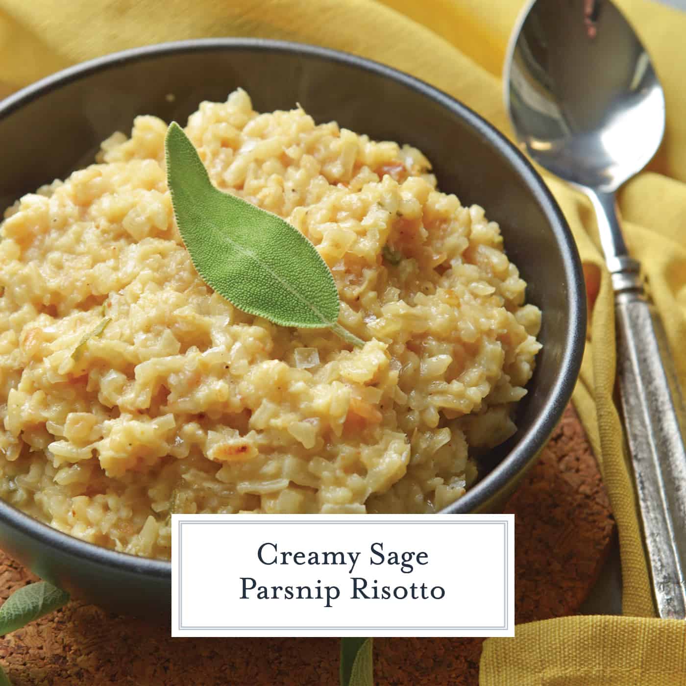 Sage Parsnip Risotto is a vegetarian side dish bursting with flavor. A creamy risotto recipe that uses mascarpone and parmesan cheese. #vegetablerisotto #creamyrisotto www.savoryexperiments.com