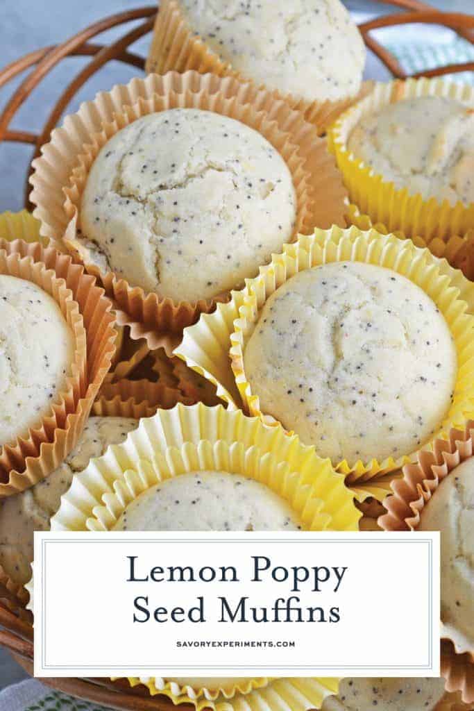 Close up of lemon poppy seed muffins 