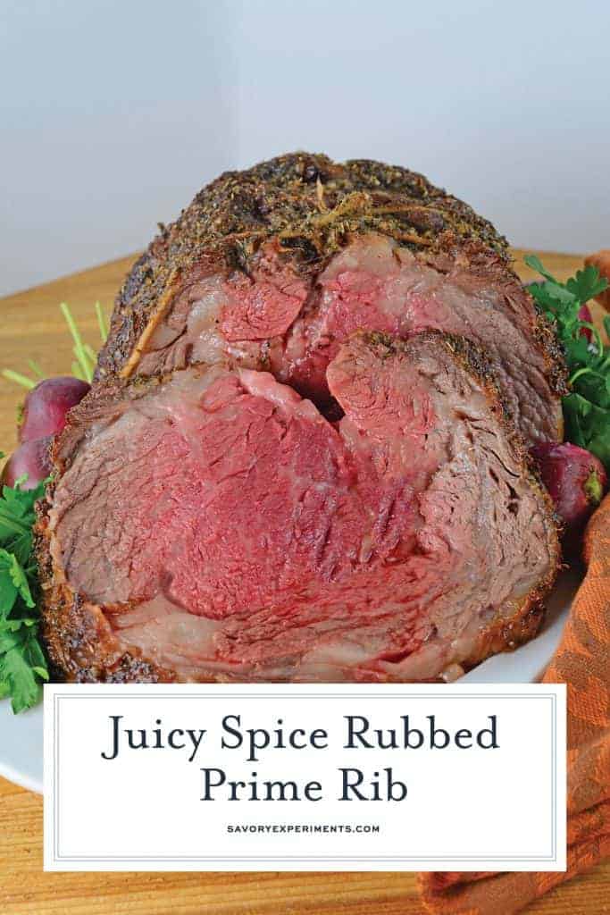 Prime Rib, or rib roast, is the king of all holiday meals. Studded with garlic and rubbed with spice mix to create a flavorful bark, this is the best prime rib recipe you will ever eat! #primeribrecipe #howtomakeprimerib www.savoryexperiments.com