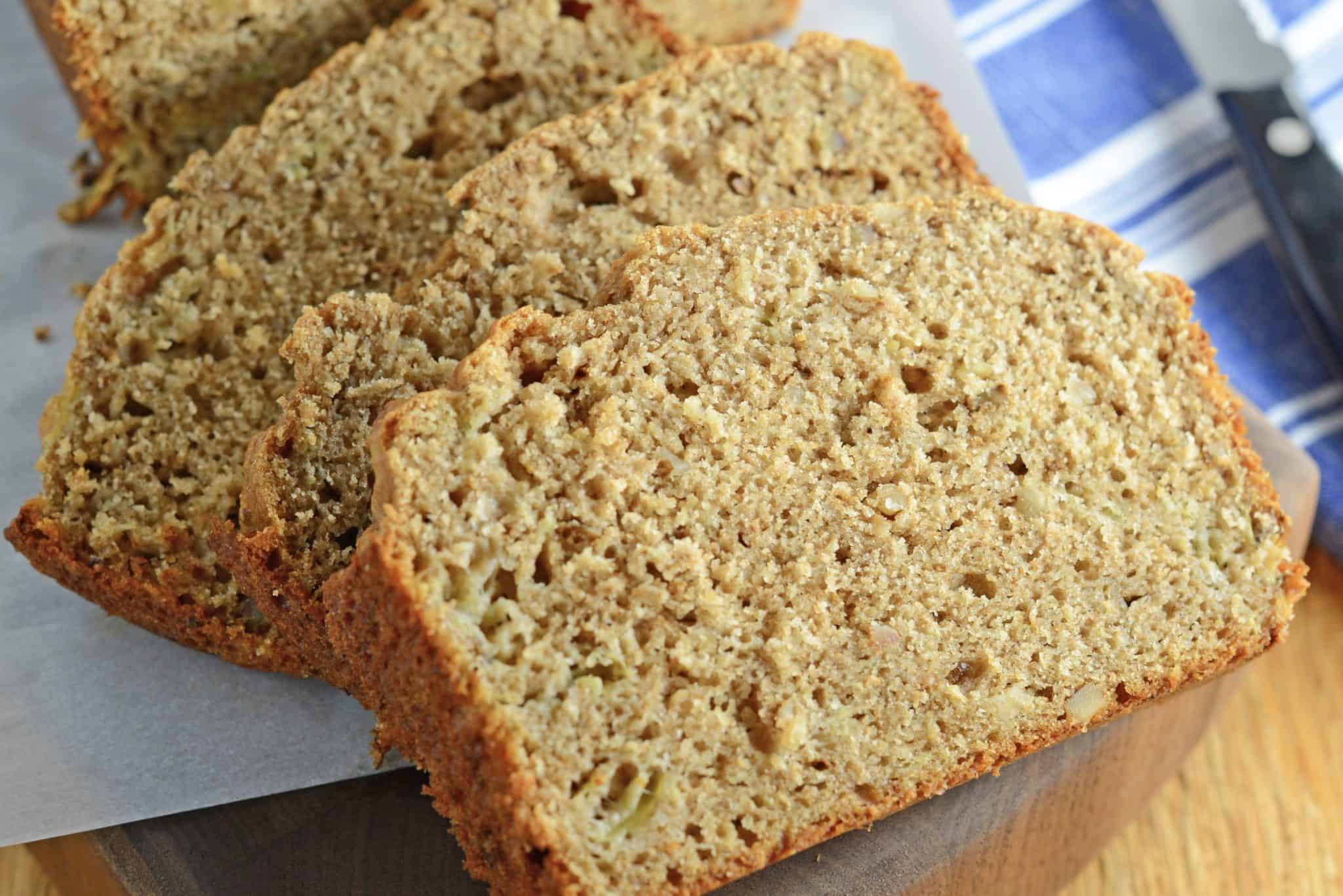 Whole Wheat Banana Bread is a healthier version of regular banana bread! Add pecans or walnuts for even more flavor! #wholewheatbananabread #bananabreadrecipe #bestbananabread www.savoryexperiments.com