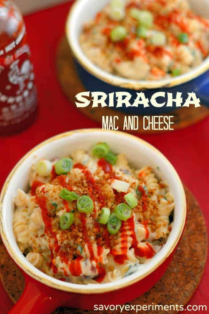 Gouda Mac and Cheese with Sriracha Recipe- creamy, aged gouda with spicy Sriracha | #macandcheese | www.savoryexperiments.com