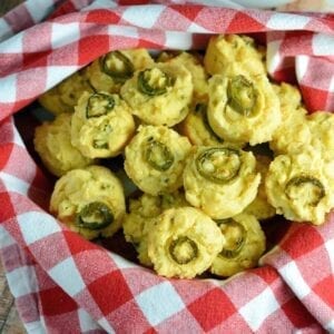 Jalapeno Cornbread Muffins- Mexican cornbread muffins, make full or mini. Simple to make, no Jiffy mix needed. These jalapeno cornbread muffins are great with chili or to make cornbread stuffing! www.savoryexperiments.com