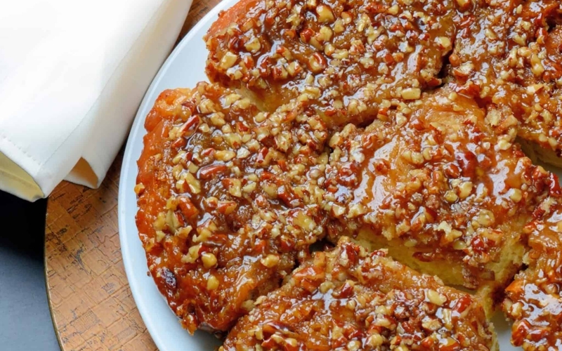 Pecan Sticky Buns are the best hot sticky bun recipe out there, made just the way grandma on the farm made them with a caramel pecan sauce. #stickybuns #stickybunrecipe www.savoryexperiments.com