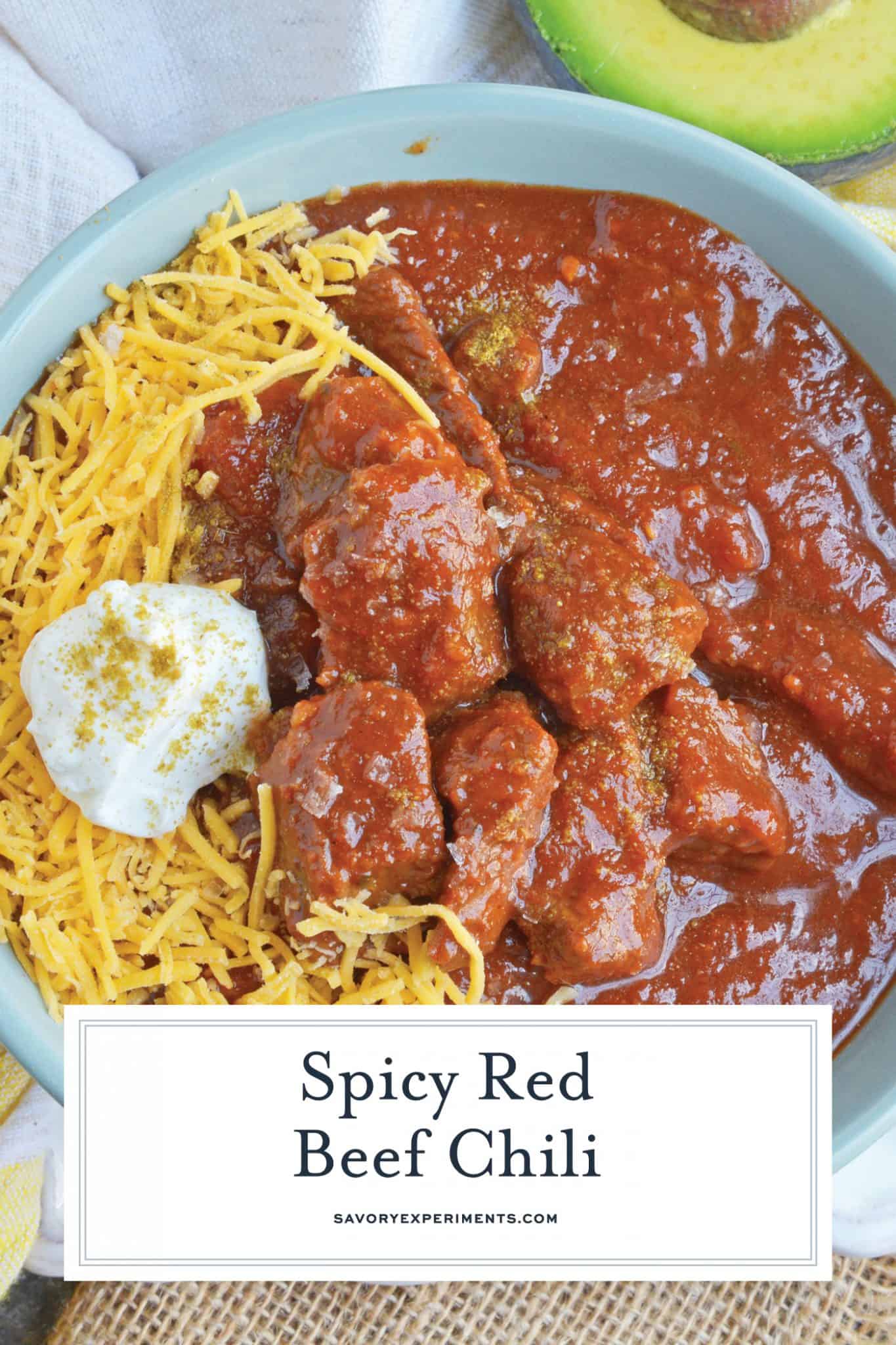 Red Beef Chili Using pieces of STEAK instead of ground beef!