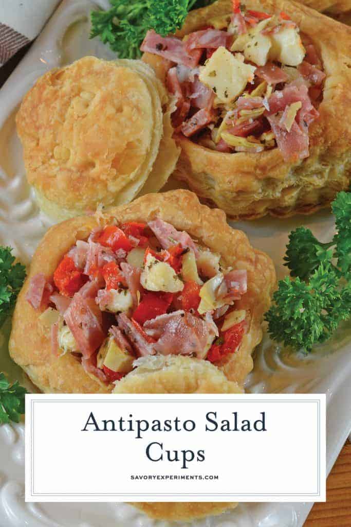 Close up of antipasto salad cups for pinterest 