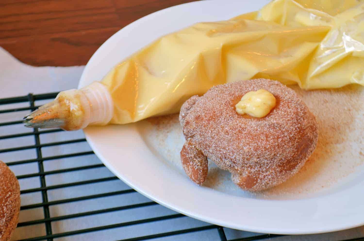 Strawberry Jelly and Vanilla Custard Stuffed Doughnuts (Sufganiyot)- Prepare warm and fresh Strawberry Jelly and Vanilla Custard Stuffed Doughnuts at home! | #Sufganiyot | www.savoryexperiments.com