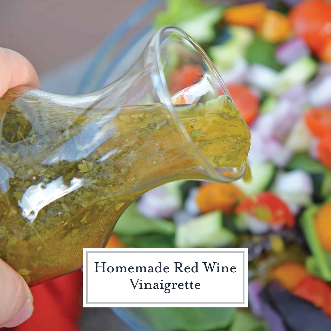 This Red Wine Vinaigrette is a deliciously easy homemade salad dressing recipe, taking only a fraction of the time it takes for you to chop up a salad! #vinaigretterecipe #redwinevinaigrette #vinaigrettedressing www.savoryexperiments.com