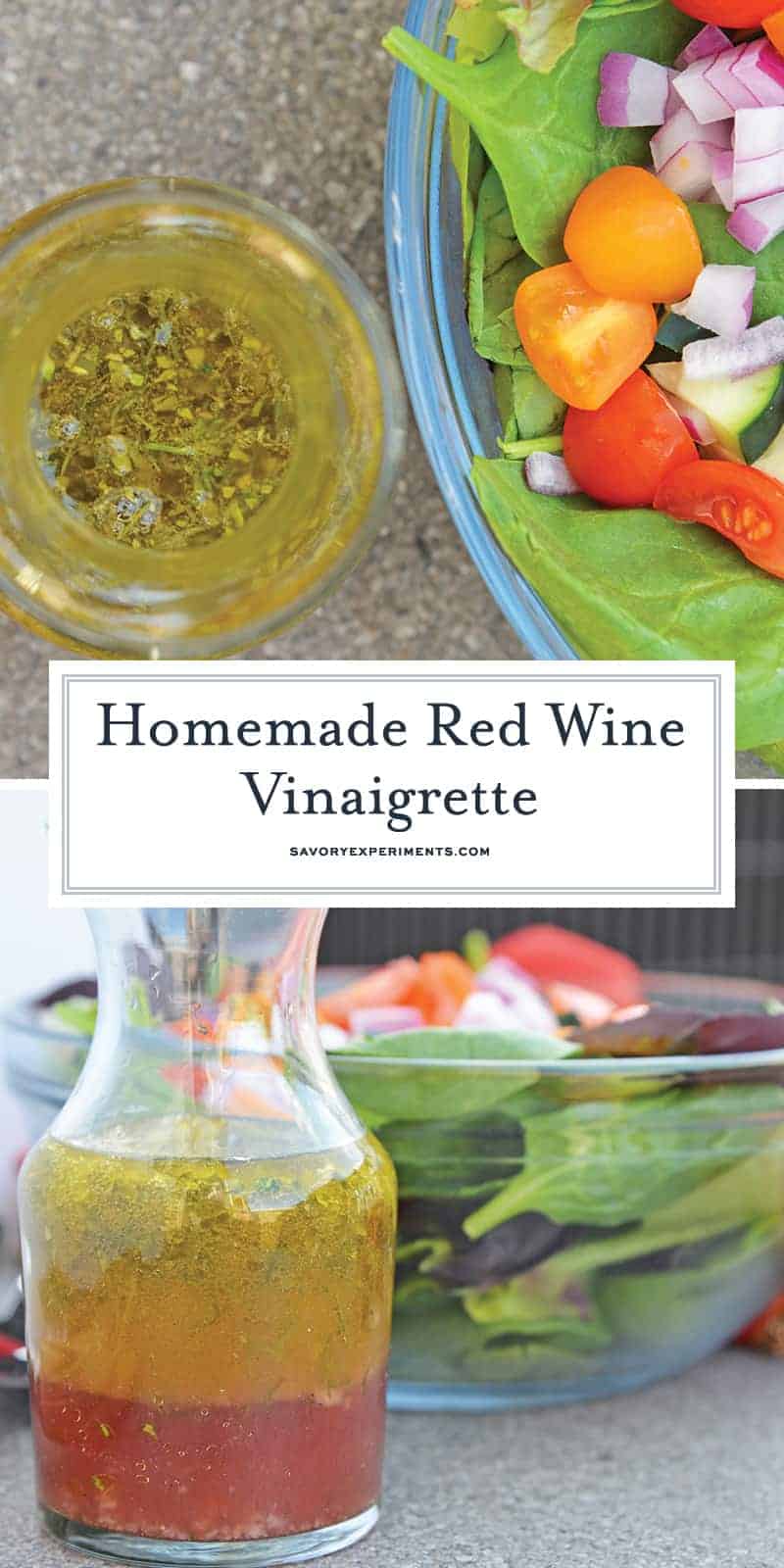 This Red Wine Vinaigrette is a deliciously easy homemade salad dressing recipe, taking only a fraction of the time it takes for you to chop up a salad! #vinaigretterecipe #redwinevinaigrette #vinaigrettedressing www.savoryexperiments.com