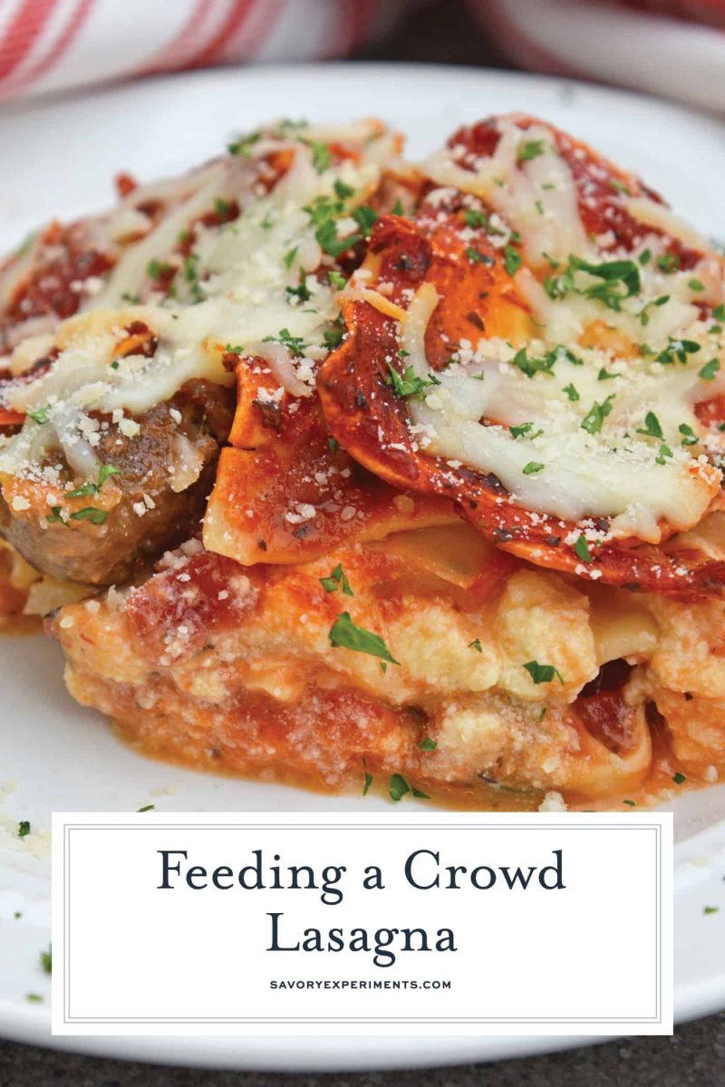 recipe for no boil lasagna with text overlay for pinterest 