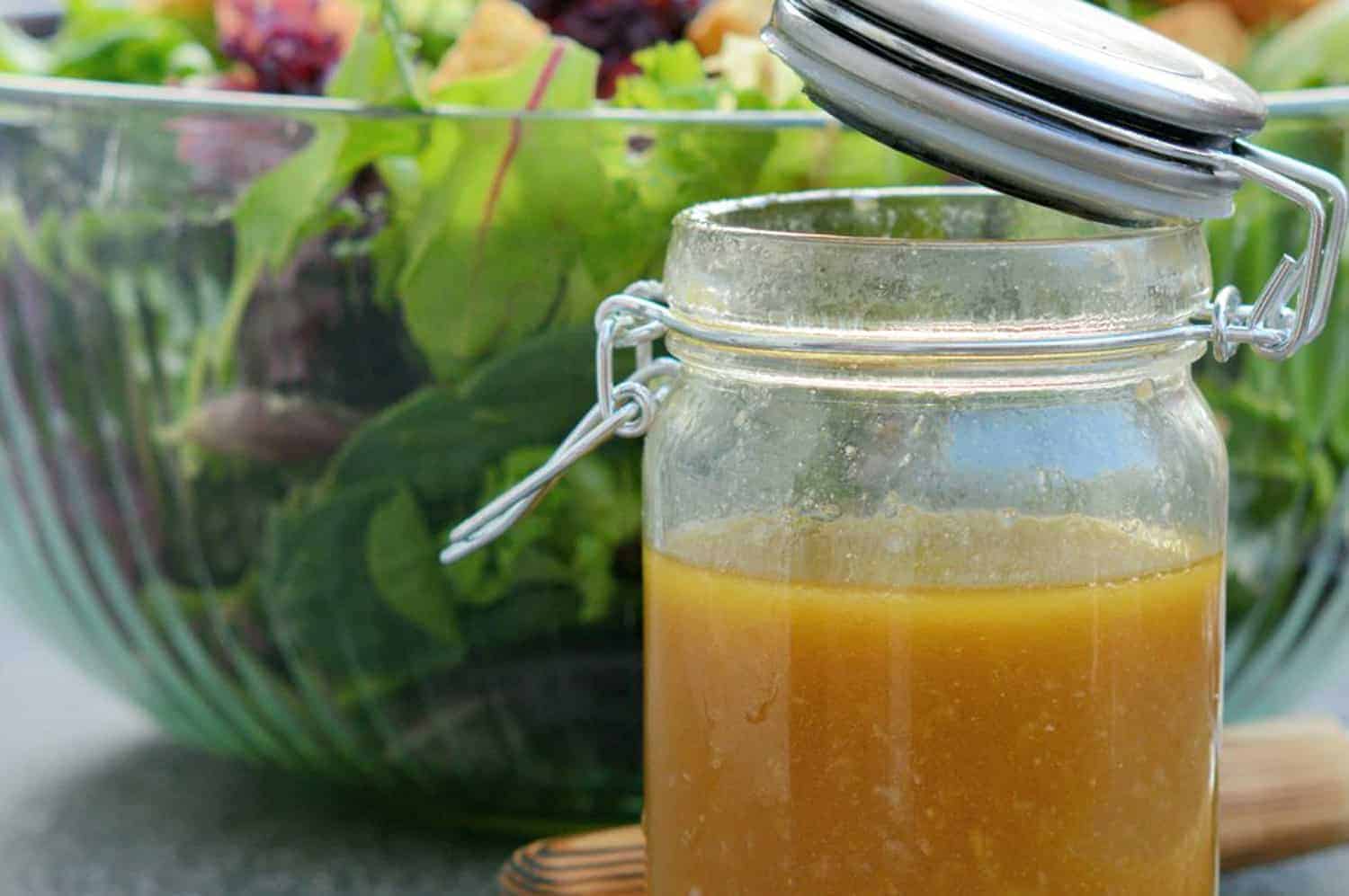 Close up of Non-Creamy Caesar Salad Dressing