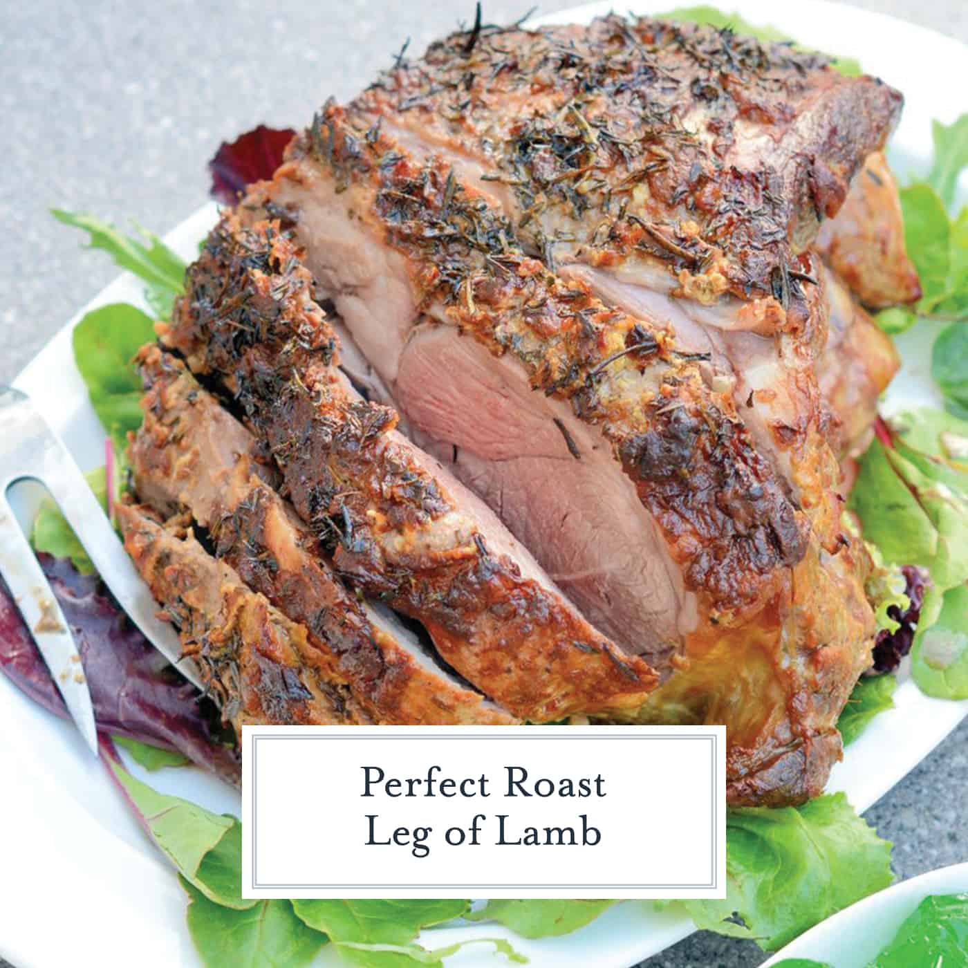 Leg of Lamb is an easy lamb recipe using a layer of fresh herbs and seasonings and high temperatures sear to form a nice crust leaving the instead nice and juicy. #legoflamb #roastlamb #easterlamb www.savoryexperiments.com 