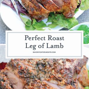 Leg of Lamb is an easy lamb recipe using a layer of fresh herbs and seasonings and high temperatures sear to form a nice crust leaving the instead nice and juicy. #legoflamb #roastlamb #easterlamb www.savoryexperiments.com