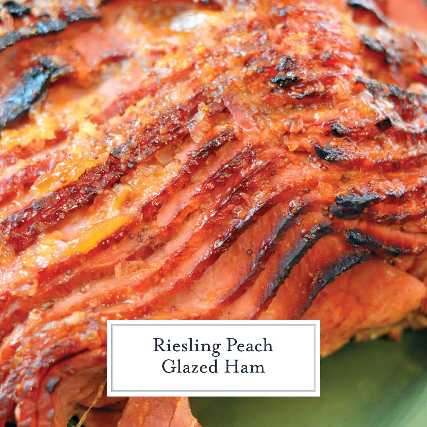 A close up of glazed ham 