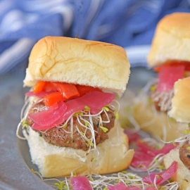 These Italian Sausage Sandwich Sliders are easy to prepare and even easier to eat. Featuring pork sausage and Hawaiian rolls, they are sure to impress. #italiansausagesandwichsliders #hawaiianrollsliders www.savoryexperiments.com