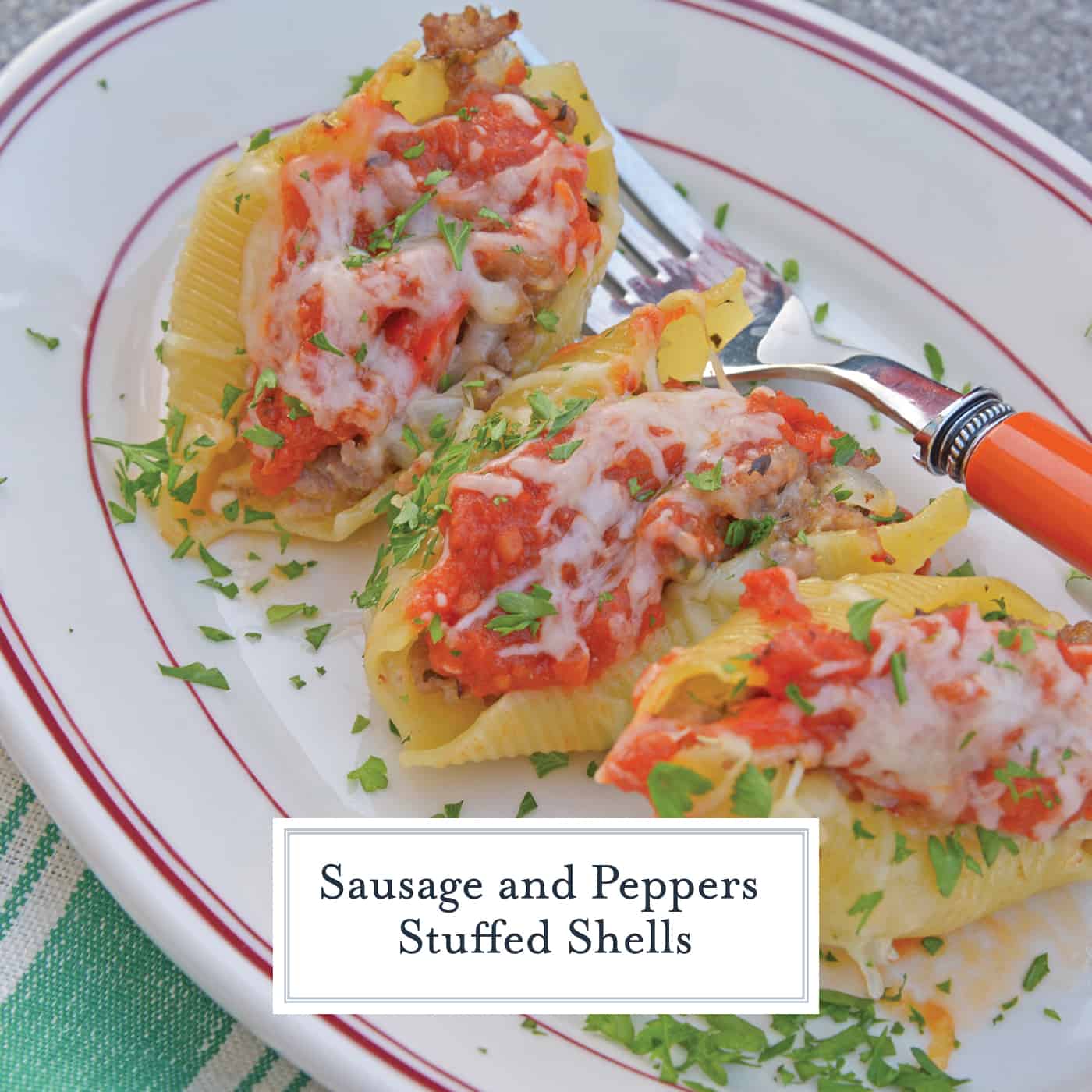 These Sausage and Peppers Stuffed Shells are a mashup of two fan favorites and are a fun way to spice up any weekday meal. They are guaranteed to wow!