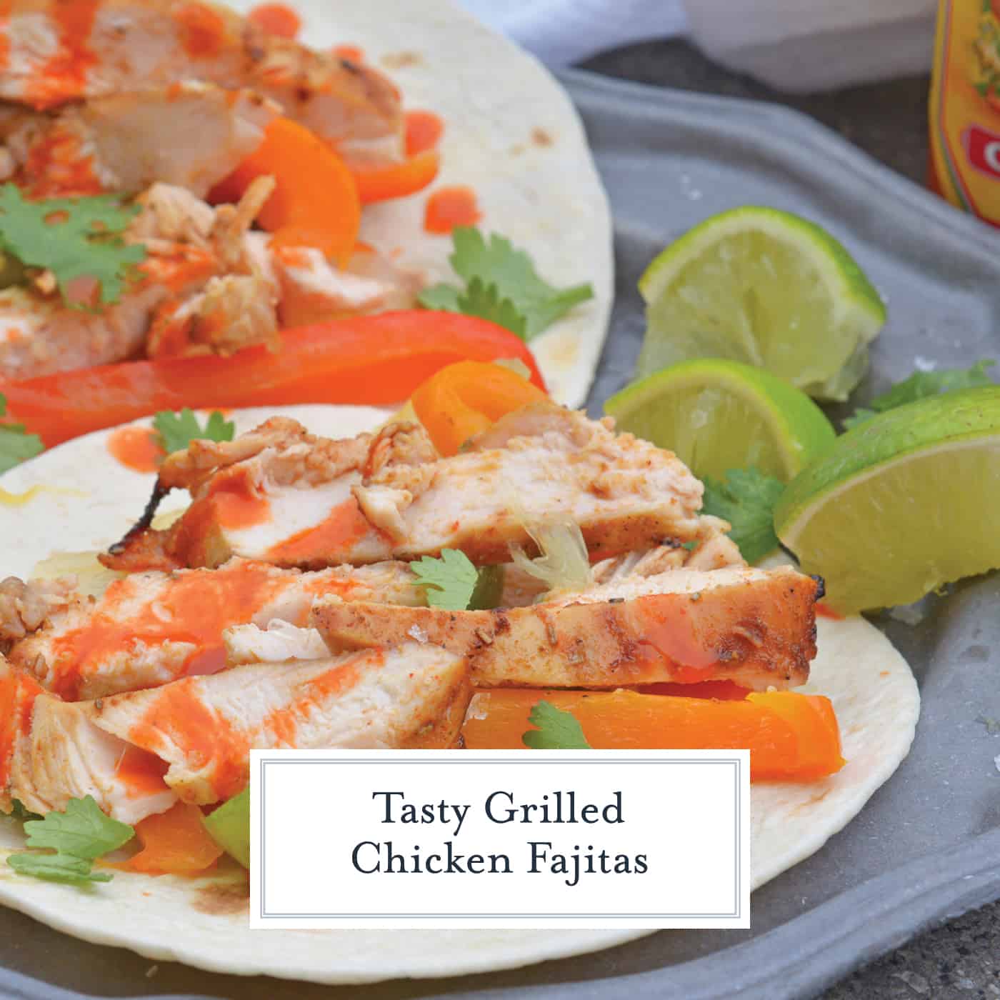 My Grilled Chicken Fajitas are a simple and healthy meal that you can have ready in under 30 minutes and make for the perfect weeknight meal.  #grilledchickenfajitas #fajitas #grilledchicken www.savoryexperiments.com