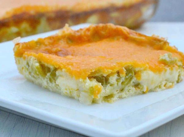 chili-relleno-casserole-8 Chile Relleno Breakfast Casserole is a family favorite with eggs, two types of cheese and mild green chiles!