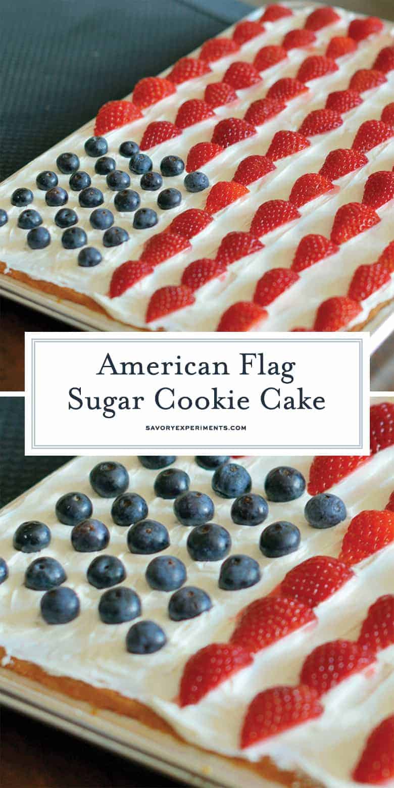 American Flag Sugar Cookie Cake for Pinterest