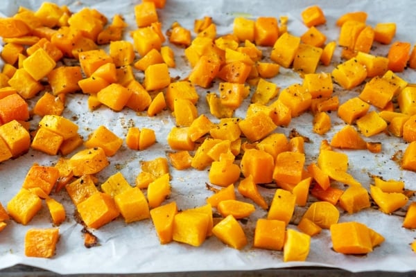cubed and roasted butternut squash