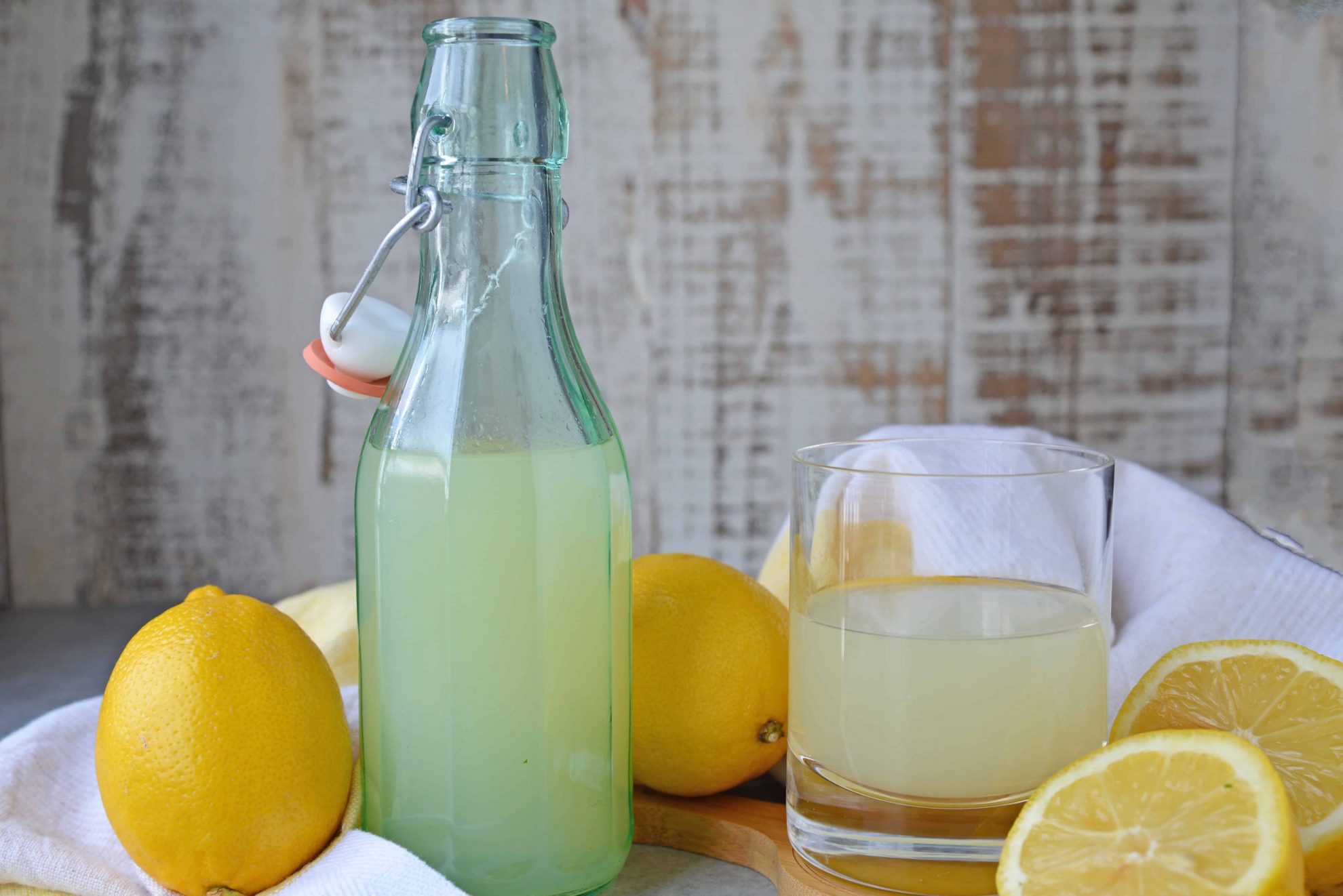 fresh homemade limoncello 