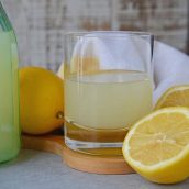 homemade limoncello with fresh lemons