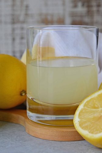 homemade limoncello with fresh lemons
