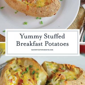 Stuffed Breakfast Potatoes collage for Pinterest