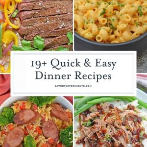 collage of quick dinner recipes