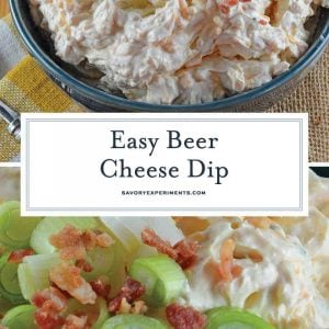 Beer Cheese Dip is an easy, spreadable, zesty pub cheese great for serving with soft pretzels, crackers, carrots, celery sticks or chips! #beercheesedip #beercheesepretzeldip www.savoryexperiments.com