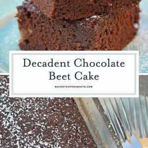 This Chocolate Beet Cake hides an entire serving of veggies inside a moist, rich chocolate cake! This is the best beet cake that you will ever make! #chocolatecakerecipe #beetcake #chocolatebeetcake www.savoryexperiments.com
