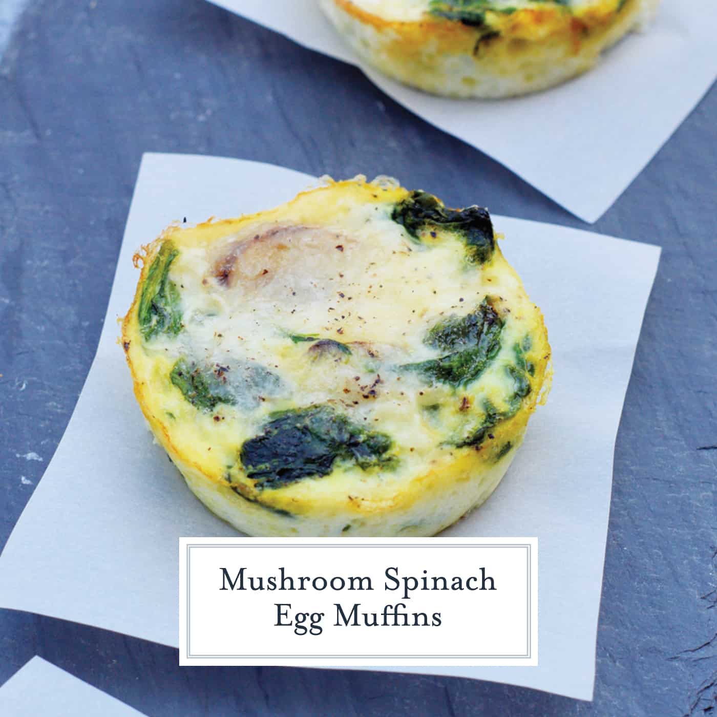Mushroom Spinach Egg Muffins are the perfect idea for making ahead to freeze in individual serving sizes, or for guests for brunch or breakfast! #eggmuffins #eggcups #muffintineggs www.savoryexperiments.com