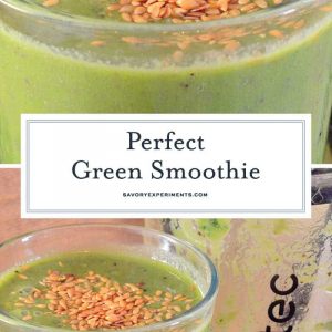 There are many ways to make a Green Smoothie, but here is the simple formula with my favorite blend! #greensmoothie #smoothierecipes www.savoryexperiments.com