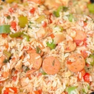 Slow Cooker Chicken Jambalaya Recipe takes only 10 minutes for everything to get in the pot and you have one easy dinner four hours later!
