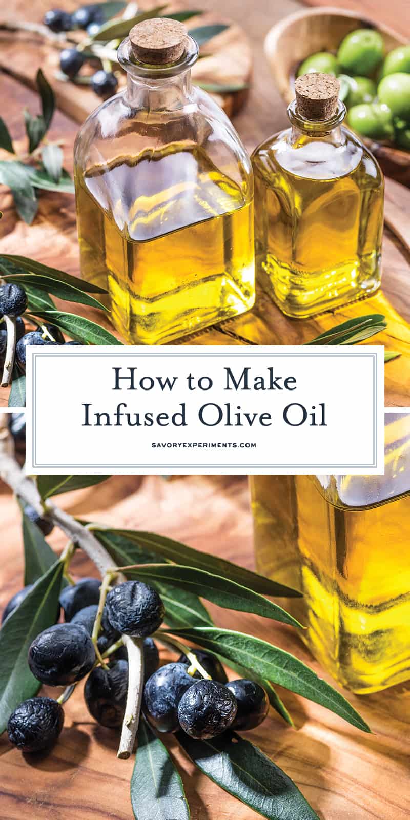 Wonder how to make infused olive oil? Here are easy steps for homemade infused olive oil! Perfect for dipping bread or giving as a homemade gift. #howtomakeinfusedoliveoil #infusedoliveoil www.savoryexperiments.com