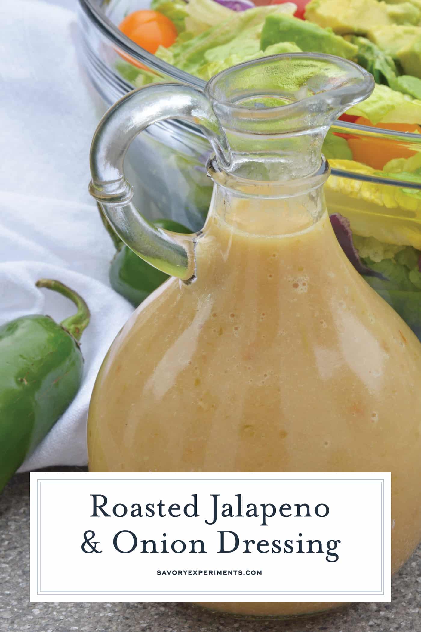 Roasted Jalapeno and Onion Dressing Recipe is a new way to jazz up your leafy greens or your favorite roasted or grilled vegetables.
#jalapeno #saladdressing #caramelizedonion
www.savoryexperiments.com